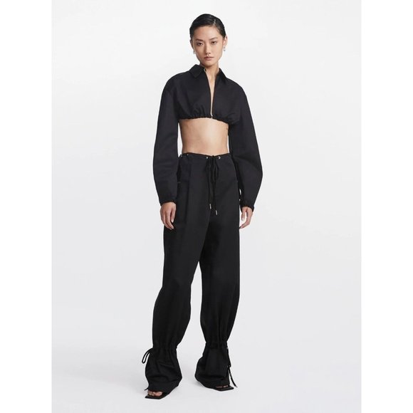 Dion Lee Eyelet Tie Parachute Pants Black